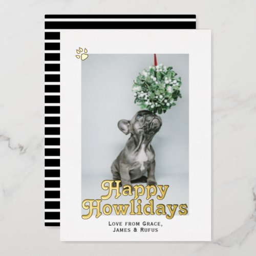 Happy Howlidays Pet Dog Christmas Foil Holiday Card