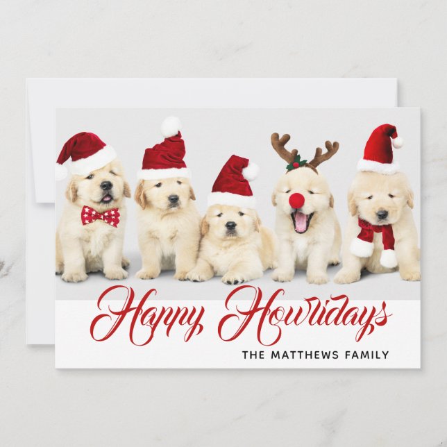 Happy Howlidays Pet Dog Holiday Photo | Christmas (Front)