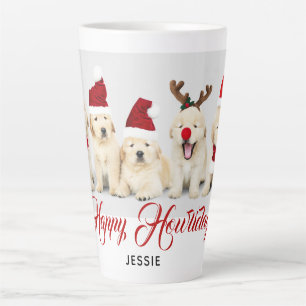 Happy Howlidays Pet Dog Holiday Photo Christmas Latte Mug