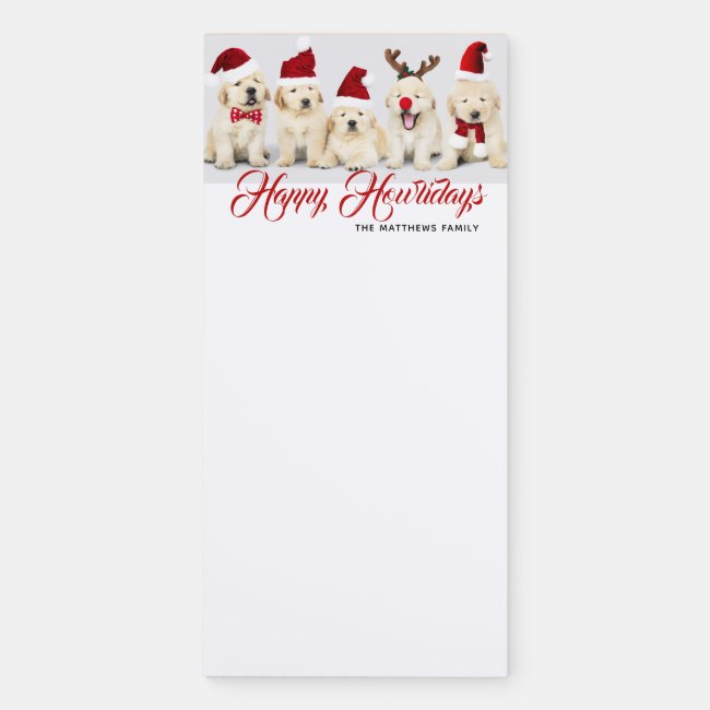 Happy Howlidays Pet Dog Holiday Photo | Christmas Magnetic Notepad