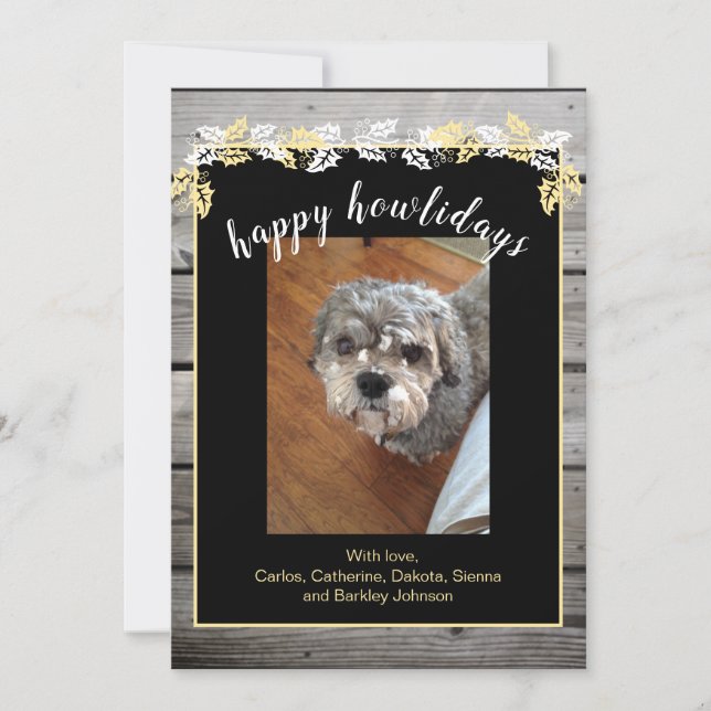 Happy Howlidays Pet Lover Holiday Photo Card (Front)
