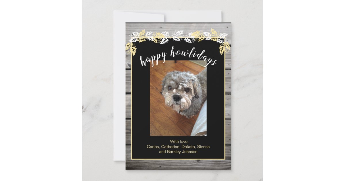 Happy Howlidays Pet Lover Holiday Photo Card | Zazzle