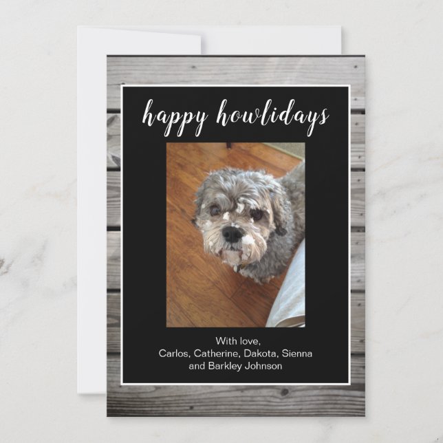 Happy Howlidays Pet Lover Holiday Photo Card (Front)