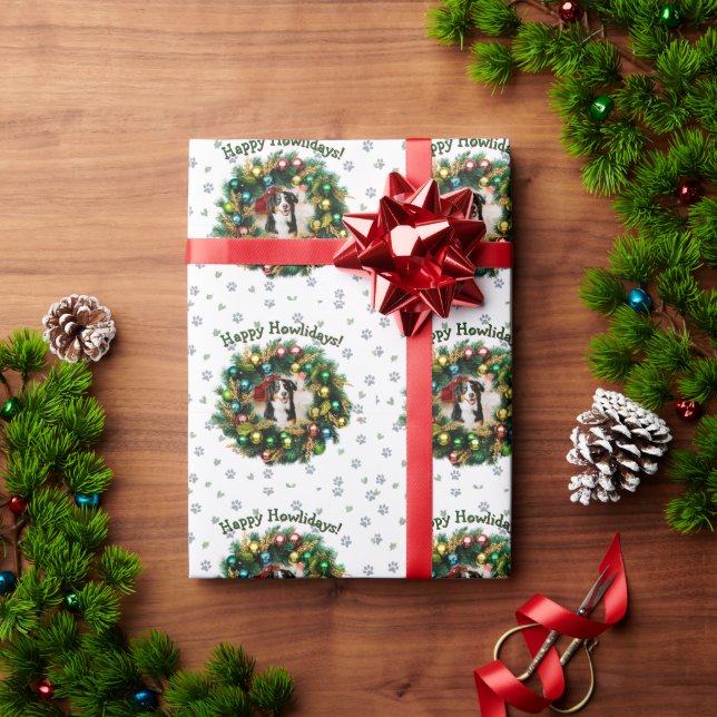 Happy Howlidays Photo Card Wrapping Paper (Holiday Gift)