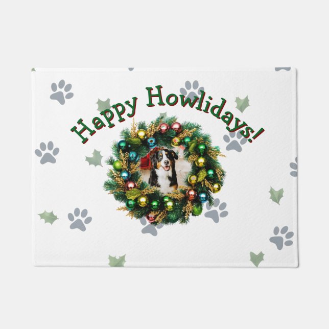 Happy Howlidays Photo Image Doormat (Front)
