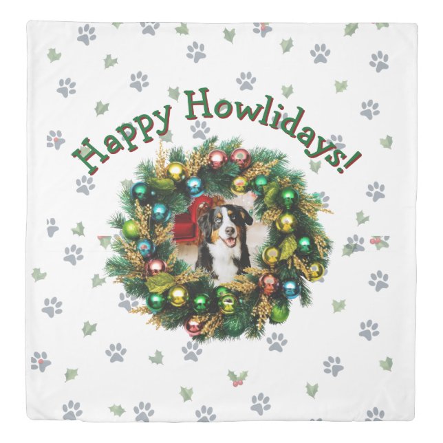 Happy Howlidays Photo Image Duvet Cover (Front)
