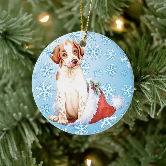 Happy Howlidays Pointer Ceramic Ornament (Tree)