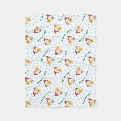 Happy Howlidays Pomeranian Fleece Blanket