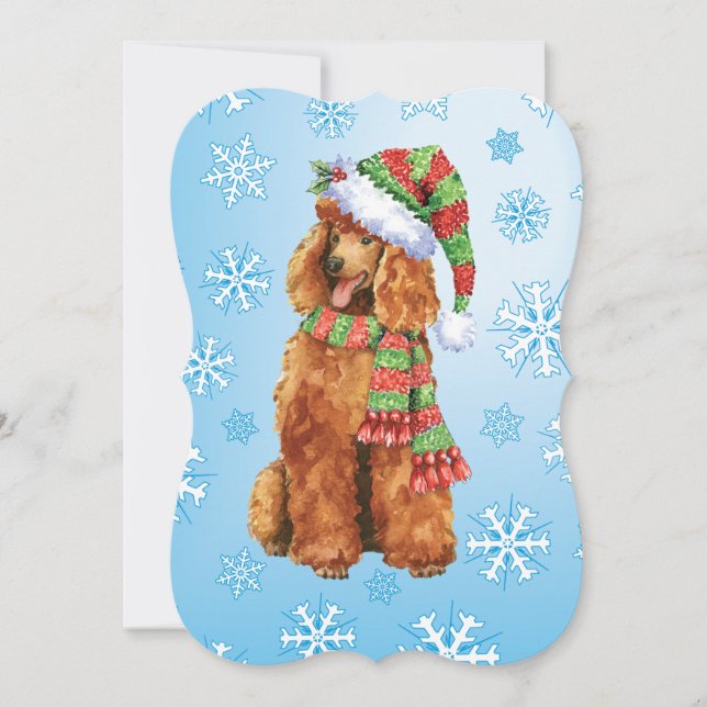 Happy Howlidays Poodle Holiday Card (Front)