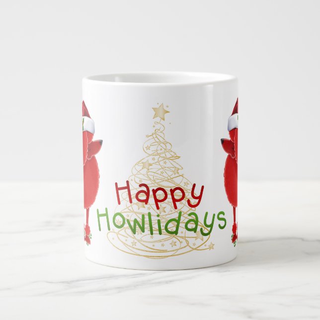 Happy Howlidays Poodles Giant Coffee Mug (Front)