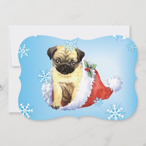 Happy Howlidays Pug Holiday Card