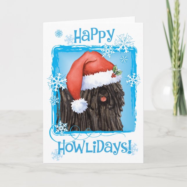 Happy Howlidays Puli Holiday Card (Front)