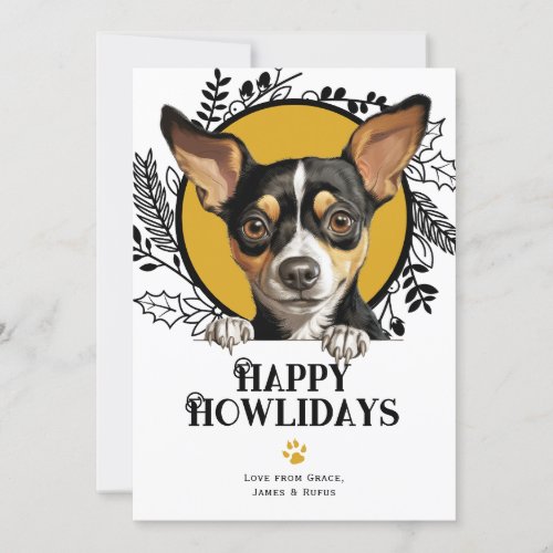 Happy Howlidays Rat Terrier Dog Holiday Card