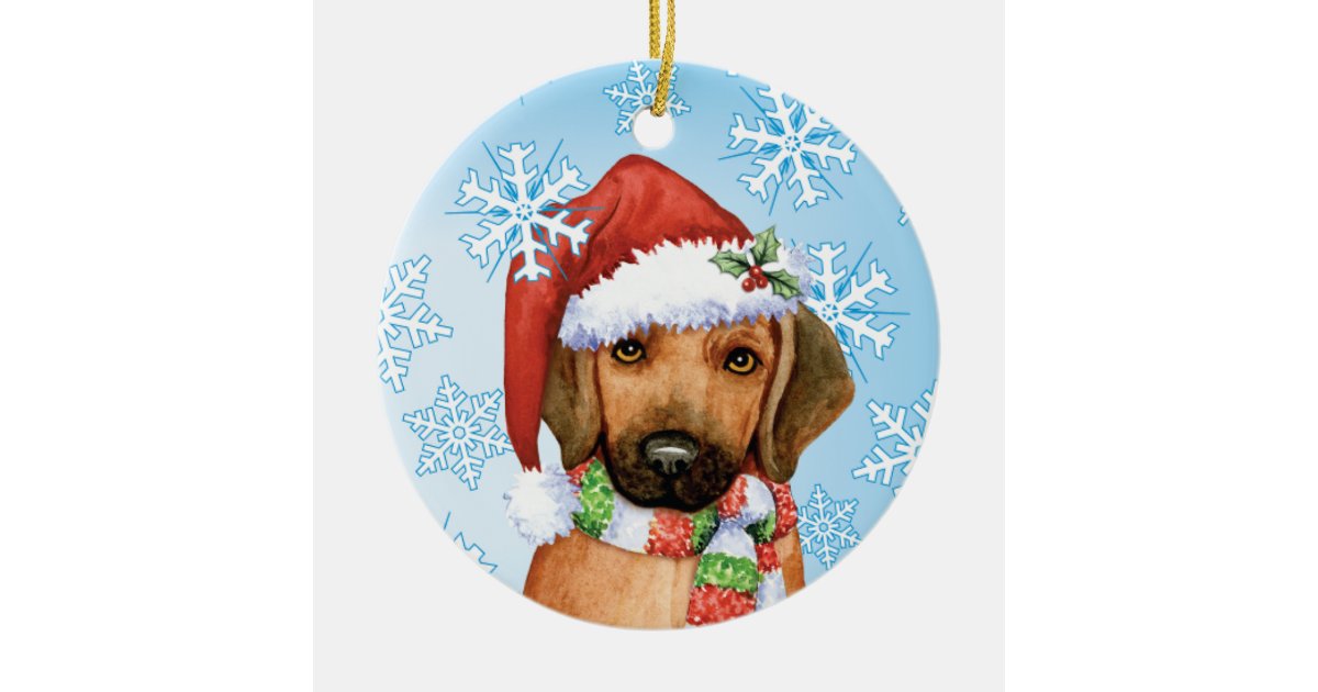 Happy Howlidays Rhodesian Ridgeback Ceramic Ornament | Zazzle