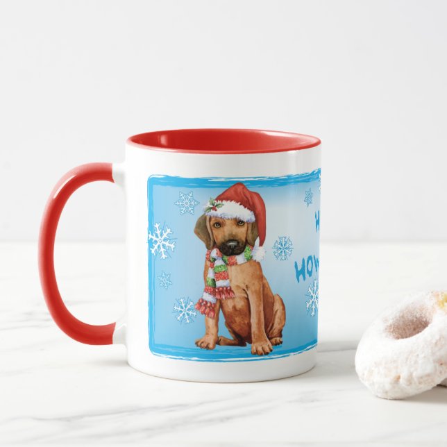 Happy Howlidays Rhodesian Ridgeback Mug (With Donut)