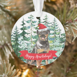 Happy Howlidays Rottweiler Dog Christmas Ornament