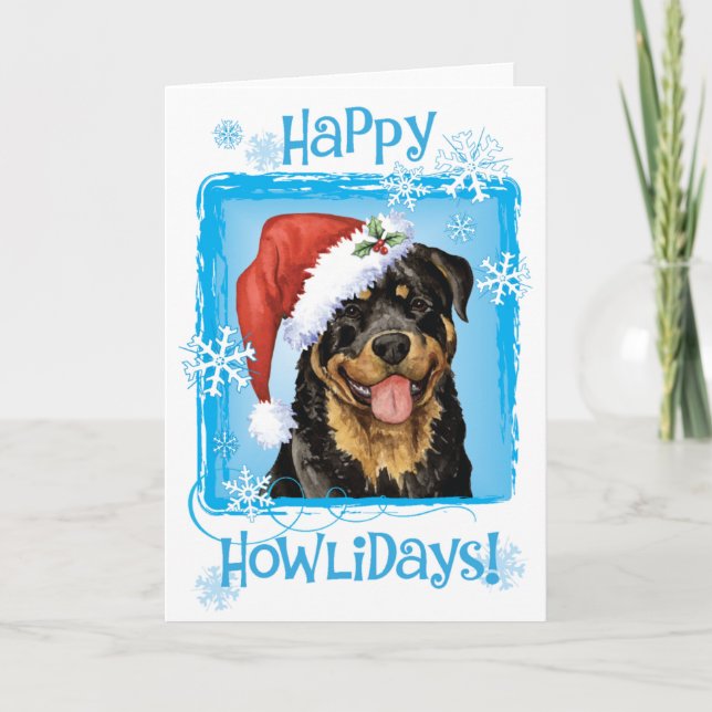 Happy Howlidays Rottweiler Holiday Card (Front)