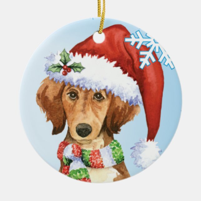 Happy Howlidays Saluki Ceramic Ornament (Front)