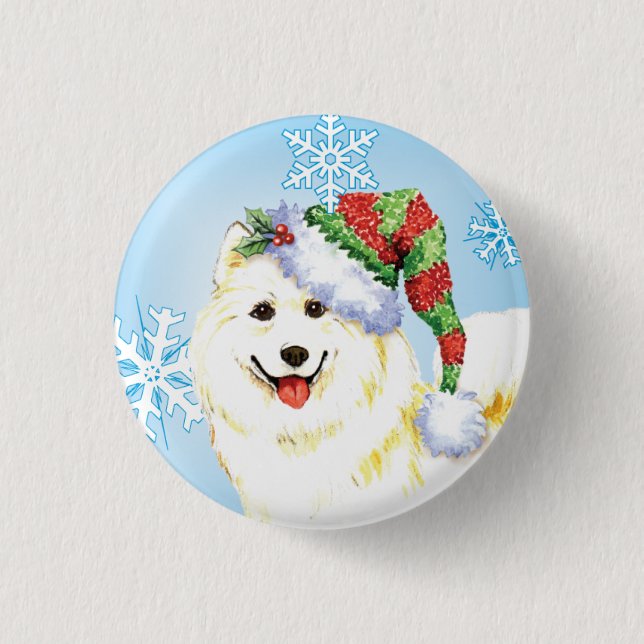 Happy Howlidays Samoyed Button (Front)