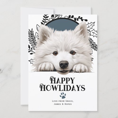 Happy Howlidays Samoyed Dog Christmas Holiday Card