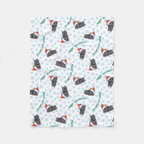 Happy Howlidays Schipperke Fleece Blanket