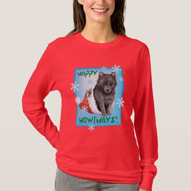 Happy Howlidays Schipperke T-Shirt (Front)