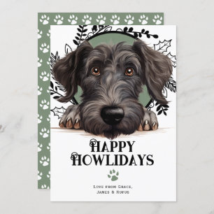 Happy Howlidays Scottish Deerhound Dog Christmas Holiday Card