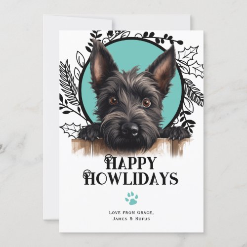 Happy Howlidays Scottish Terrier Dog Christmas Holiday Card