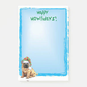 Happy Howlidays Shar-Pei Post-it Notes