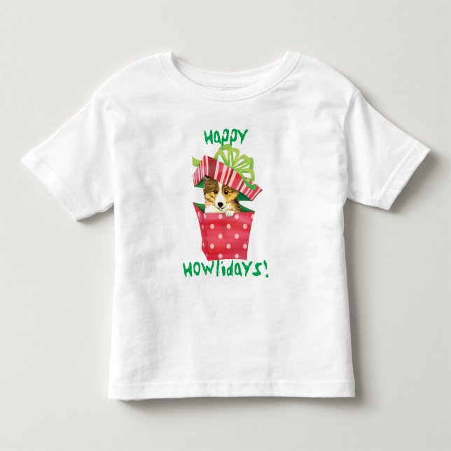 Happy Howlidays Sheltie T-Shirt (Front)