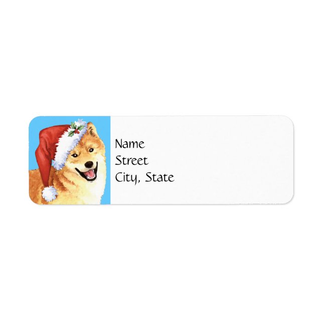 Happy Howlidays Shiba Inu Label (Front)