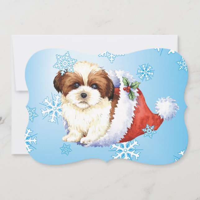 Happy Howlidays Shih Tzu Holiday Card (Front)