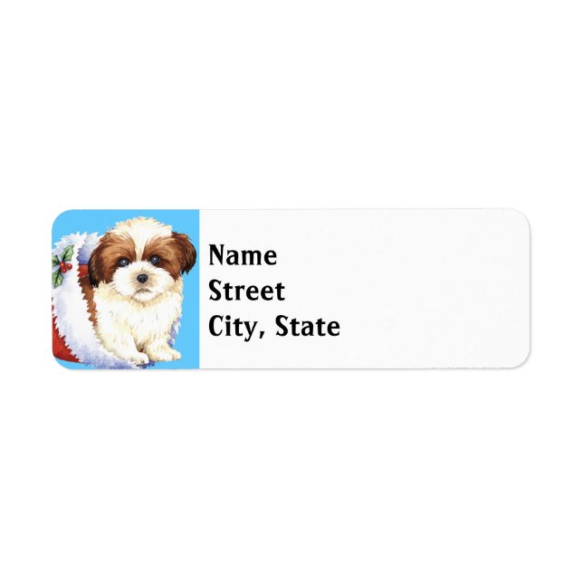 Happy Howlidays Shih Tzu Label (Front)