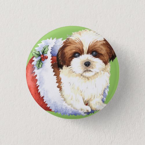 Happy Howlidays Shih Tzu Pinback Button