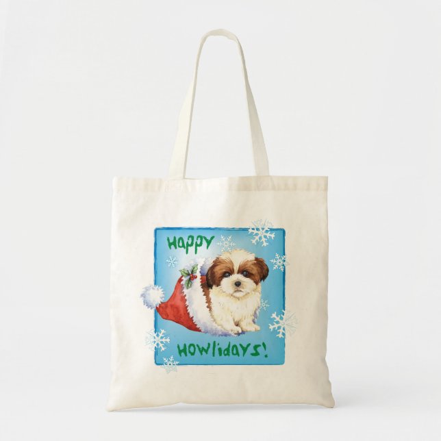 Happy Howlidays Shih Tzu Tote Bag (Front)