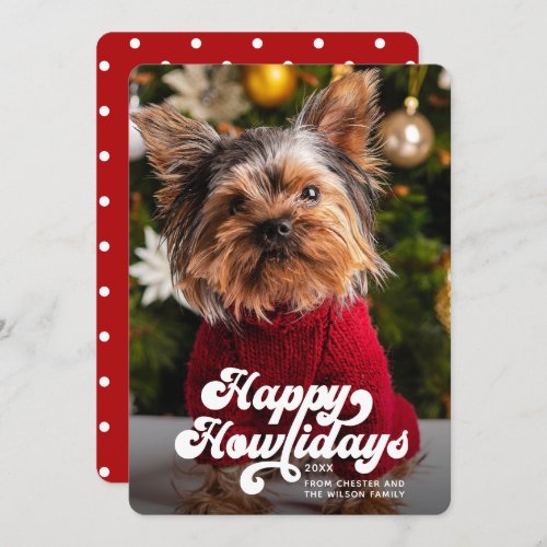 Happy Howlidays Simple Fun Modern Photo Dog  Holiday Card