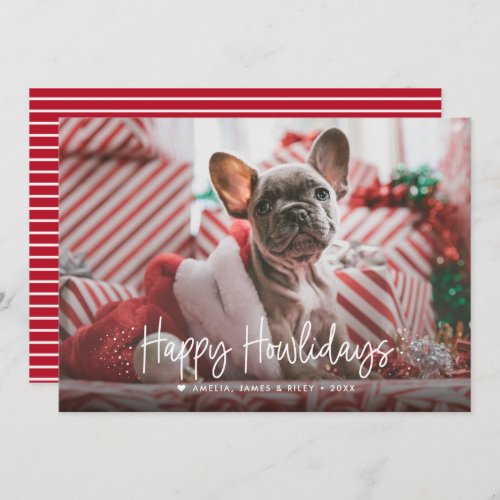 Happy Howlidays Single Photo Pet Christmas Holiday Card