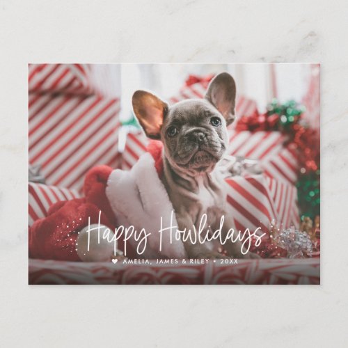 Happy Howlidays Single Photo Pet Christmas Holiday Postcard