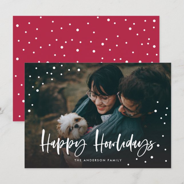 Happy Howlidays Snow Dots Dog | Pet (Front/Back)
