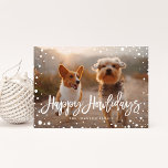 Happy Howlidays Snow | Pet Christmas Photo Holiday Card<br><div class="desc">Spread cheer this holiday season with this stylish holiday photo card featuring your favorite four-legged friend featuring brush script that says "Happy Howlidays" and comes with a matching snow pattern on the back</div>