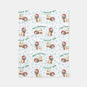 Happy Howlidays Soft Coated Wheaten Terrier Fleece Blanket
