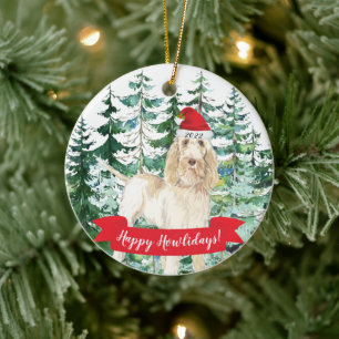 Happy Howlidays Spinone Italiano Dog Christmas Orn Ceramic Ornament