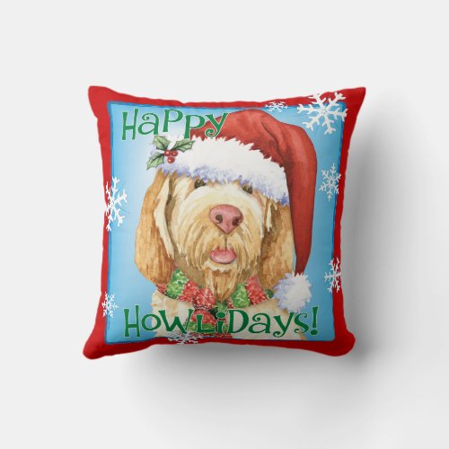 Happy Howlidays Spinone Italiano Throw Pillow