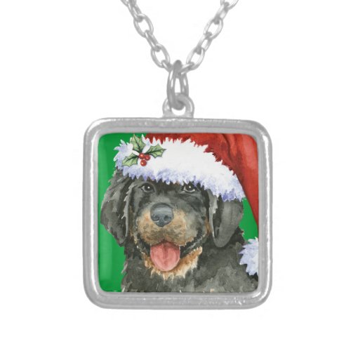 Happy Howlidays Tibetan Mastiff Silver Plated Necklace