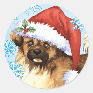 Happy Howlidays Tibetan Spaniel Classic Round Sticker