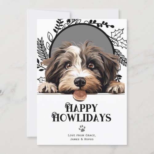 Happy Howlidays Tibetan Terrier Dog Christmas  Holiday Card