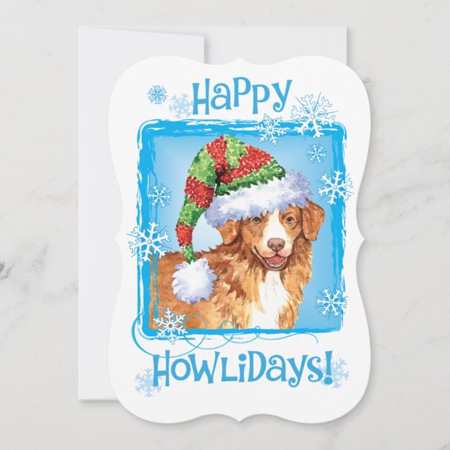 Happy Howlidays Toller Holiday Card (Front)
