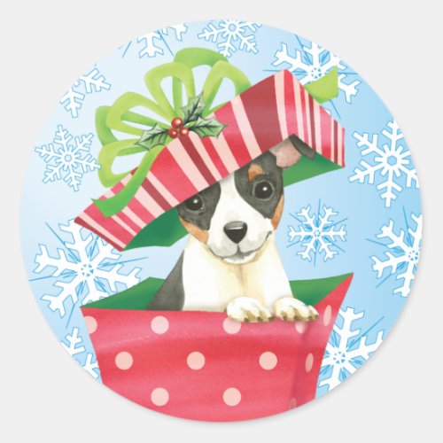 Happy Howlidays Toy Fox Terrier Classic Round Sticker