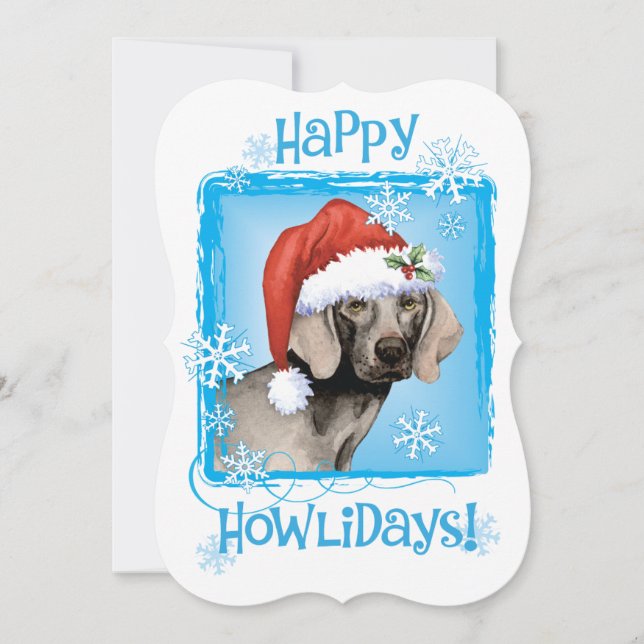 Happy Howlidays Weimaraner Holiday Card (Front)