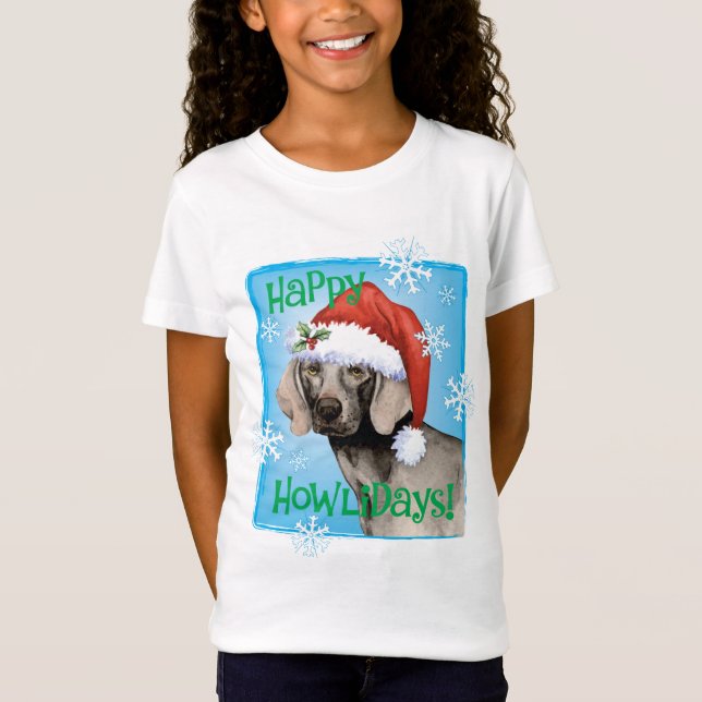 Happy Howlidays Weimaraner T-Shirt (Front)